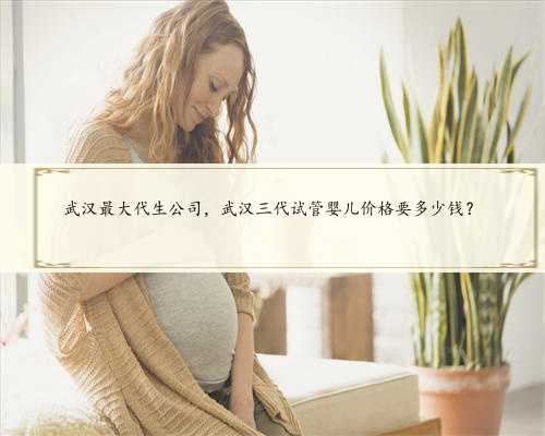 武汉最大代生公司，武汉三代试管婴儿价格要多少钱？
